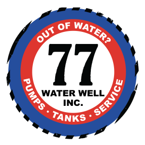 77 Water Well Red & Blue Logo